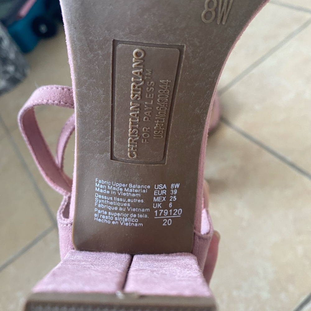 Christian Siriano Blush Pink Double-Ankle Block Heel - Picture 6 of 6